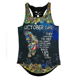 October Girl Sleeveless Stretch Tank Top Shirt Size Small
